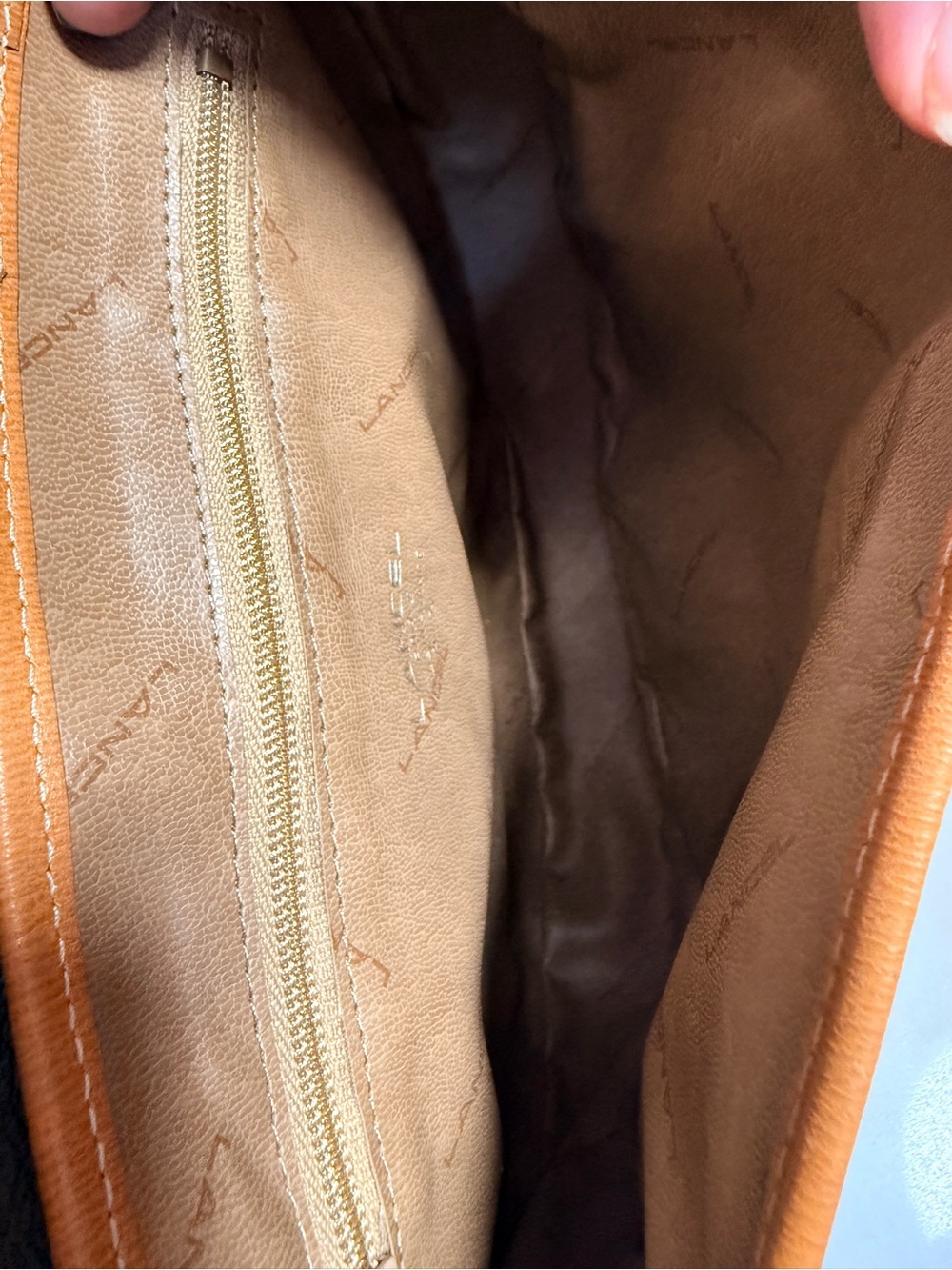 Vintage Lancel Brown & Tan Leather Crossbody Saddle Bag | Made in France - Picture 12 of 16